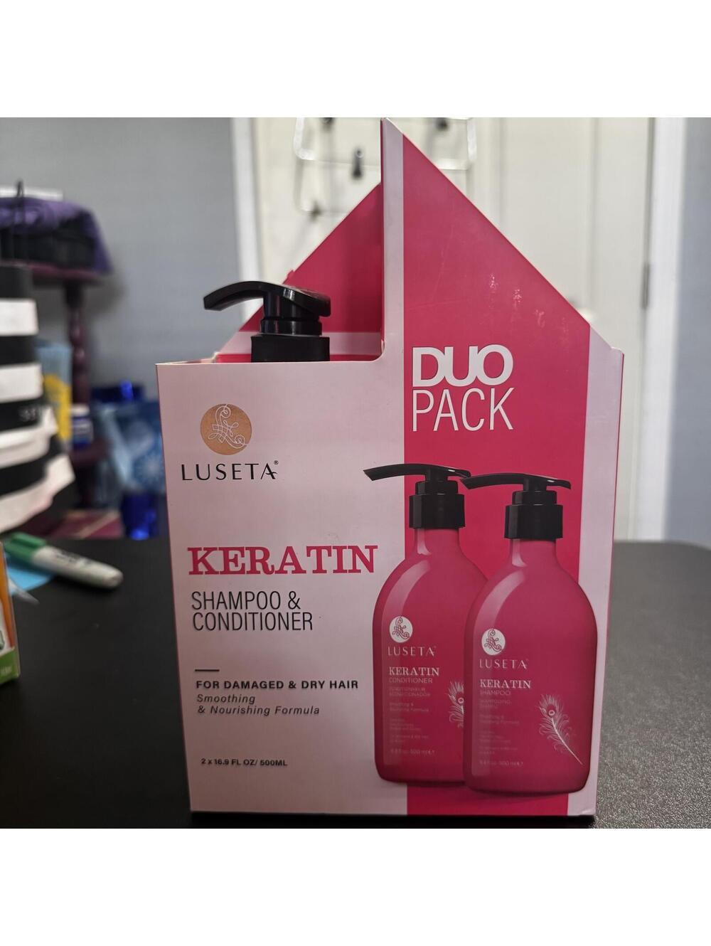 Luseta Keratin Shampoo & Conditioner Duo Pack for Damaged & Dry Hair